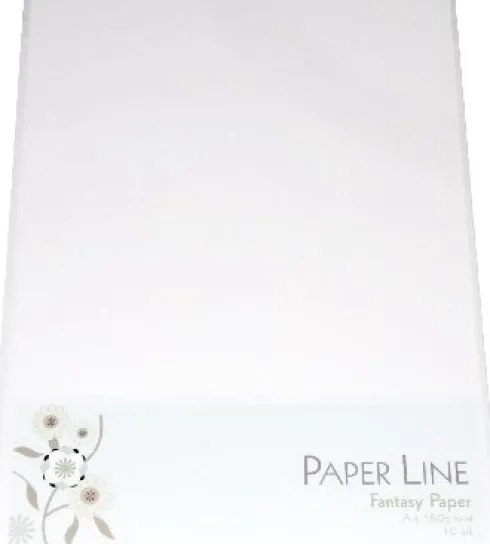 Karton - A4 - Hvid - 10 Ark - 180 G - Fantasy Paper - Paper Line