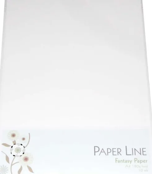 Karton - A4 - Hvid - 10 Ark - 180 G - Fantasy Paper - Paper Line