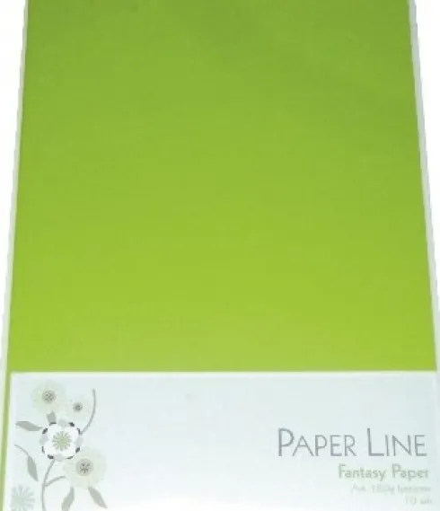 Karton - A4 - Lysegrøn - 10 Ark - 180 G - Fantasy Paper - Paper Line