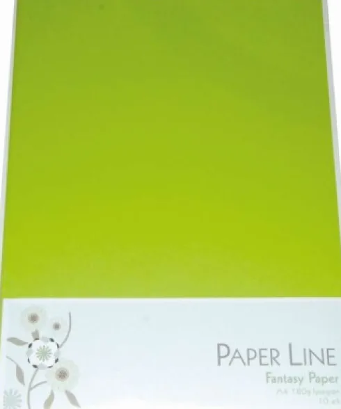 Karton - A4 - Lysegrøn - 10 Ark - 180 G - Fantasy Paper - Paper Line