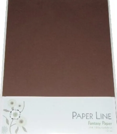 Karton - A4 - Mørkebrun - 10 Ark - 180 G - Fantasy Paper - Paper Line