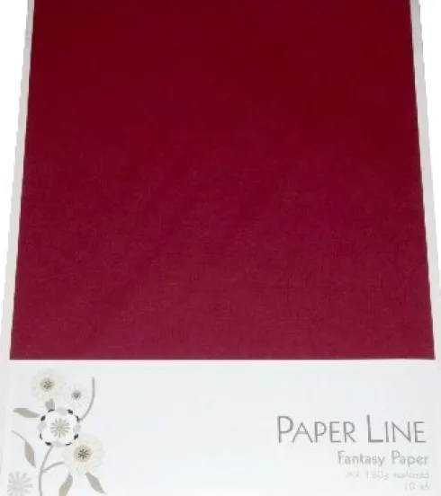 Karton - A4 - Mørkerød - 10 Ark - 180 G - Fantasy Paper - Paper Line