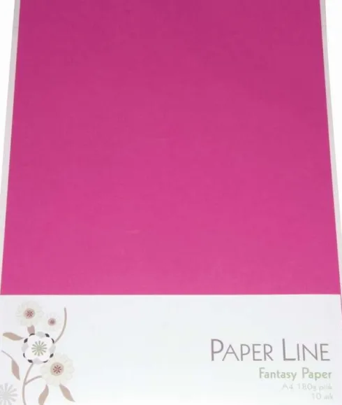 Karton - A4 - Pink - 10 Ark - 180 G - Fantasy Paper - Paper Line