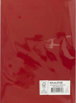Karton - A4 - 210X297 MM - 180 G - Mørk Rød - 20 Stk
