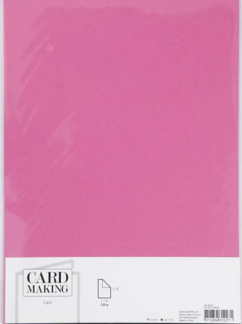 Karton - A4 - 210X297 MM - 220 G - Pink - 10 Stk