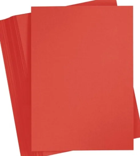 Karton - A4 - 210X297 MM - 180 G - Rød - 100 Stk