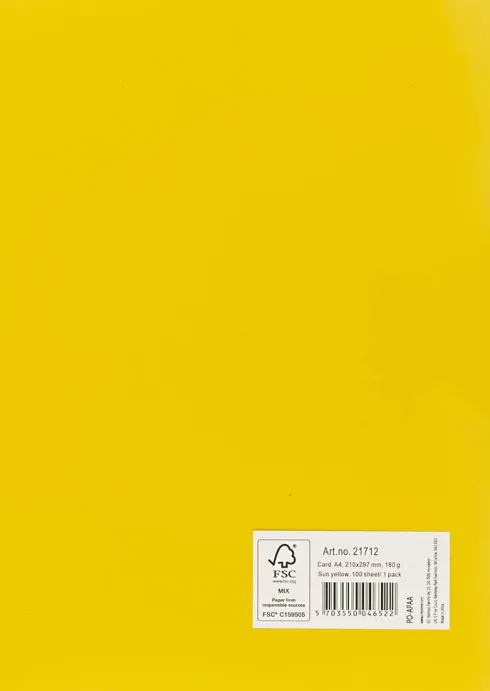 Karton - A4 - 210X297 MM - 180 G - Solgul - 100 Stk