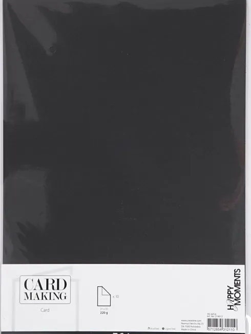 Karton - A4 - 210X297 MM - 220 G - Sort - 10 Stk