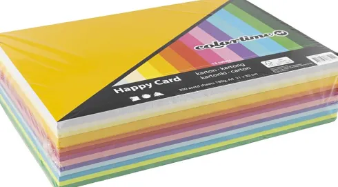 Karton - Farvet - A4 - Lyse Forårsfarver - 300 Ark