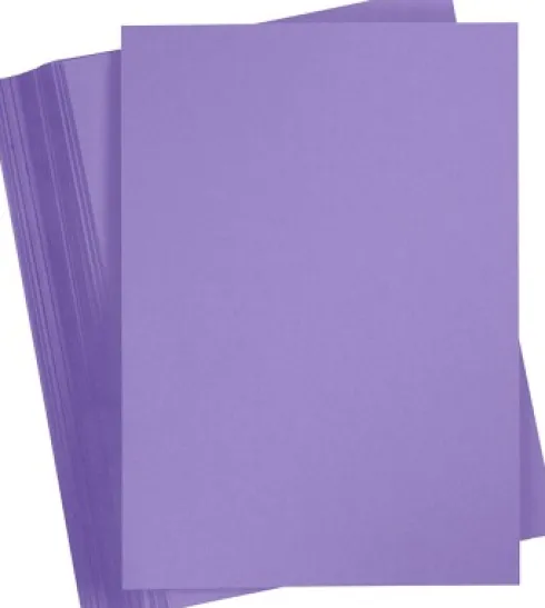 Karton - Farvet - A4 - 210X297 MM - 180 G - Lilla - 100 Ark