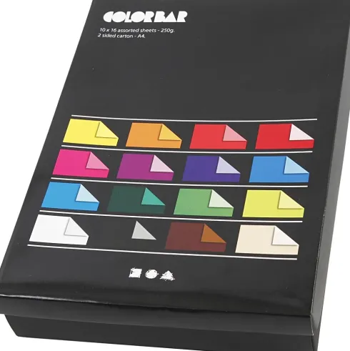 Karton - Flere Farver Rivekarton - A4 - 250 G - 16X10 Ark - Color Bar