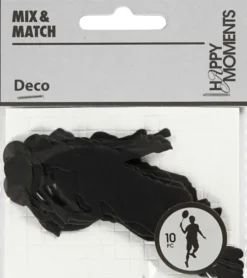 Kartonmærkat - Badmintonspiller - Str. 40X90 MM - Sort - 10 Stk