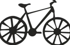 Kartonmærkat - Cykel - Str. 77X48 MM - Sort - 10 Stk
