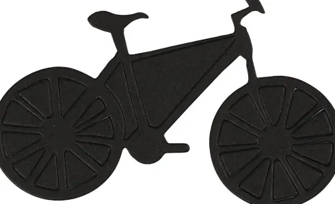 Kartonmærkat - Cykel - Str. 77X48 MM - Sort - 10 Stk