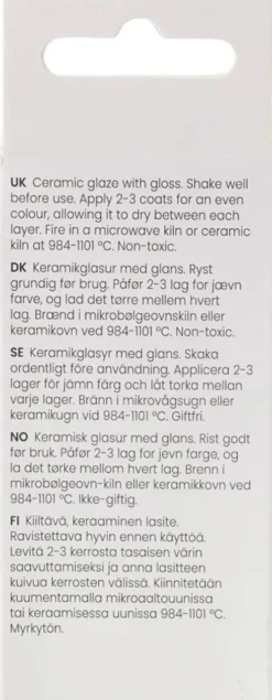 Keramik Glasur - 984-1101 C - Transparent - Klar - 60 ML