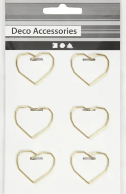 Klips - Hjerte - Str. 30X20 MM - Guld - 6 Stk