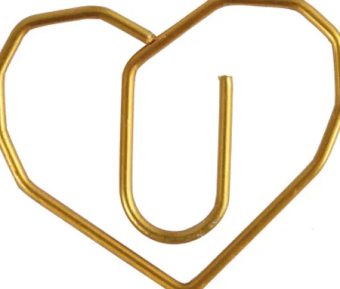 Klips - Hjerte - Str. 30X20 MM - Guld - 6 Stk
