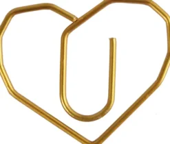 Klips - Hjerte - Str. 30X20 MM - Guld - 6 Stk