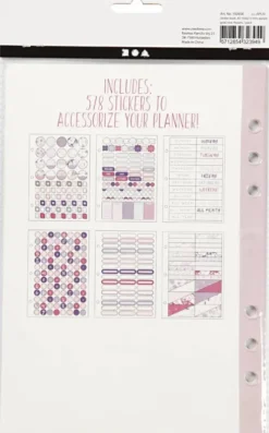 Klistermærkebog Til Bullet Journal Og Planner - Lilla - 578 Stk