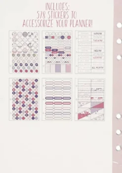 Klistermærkebog Til Bullet Journal Og Planner - Lilla - 578 Stk
