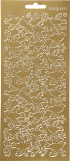 Klistermærker - Duer - Guld
