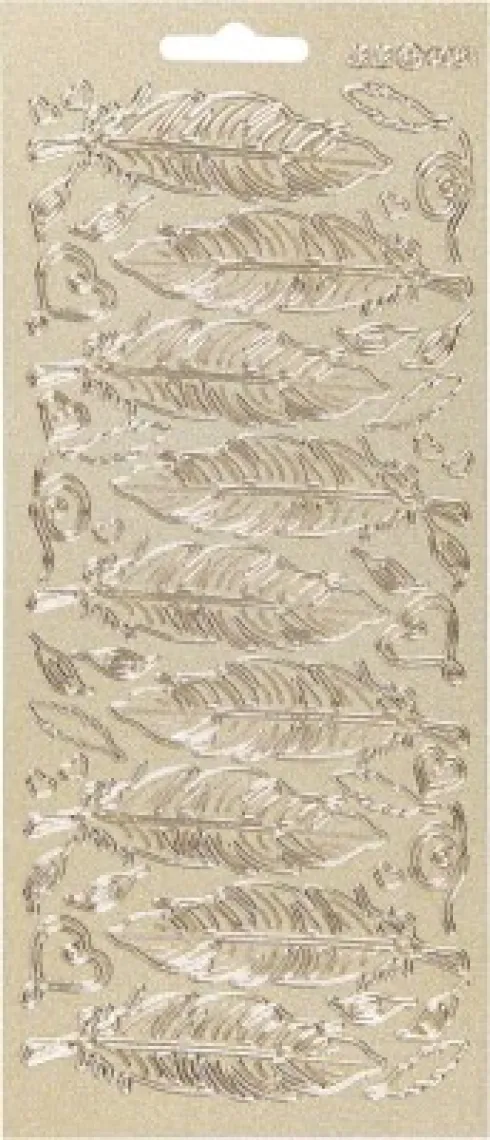 Klistermærker - Fjer - Guld