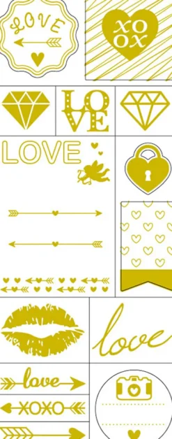Klistermærker - Love - Guld