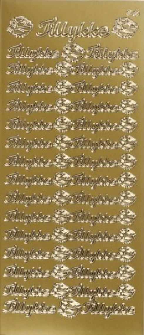 Klistermærker - Tillykke - Guld