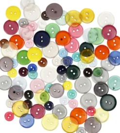 Knappe-Mix - Ø 12+18+20 MM - Assorterede Farver - 100 Stk. - 50 G