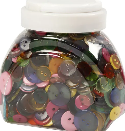 Knappe-Mix - Ø 12+18+20 MM - Assorterede Farver - 800 Stk