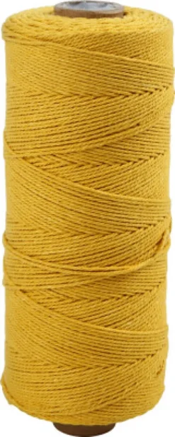 Knyttegarn - Tykkelse 1 MM - L 315 M - Tynd Kvalitet 12/12 - Gul - 220 G