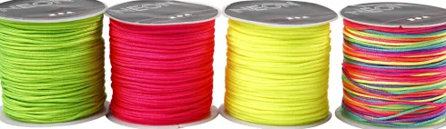 Knyttesnor - Tykkelse 1 MM - Neon Grøn - Neon Pink - Neon Gul - Neonmix - 8X28 M