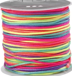 Knyttesnor - Tykkelse 1 MM - Nylon - Neonfarver - 28 M