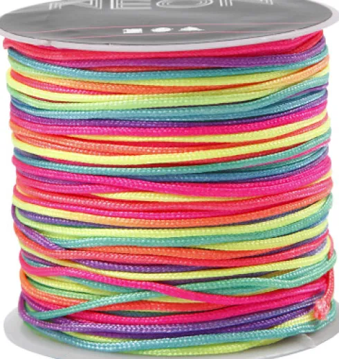 Knyttesnor - Tykkelse 1 MM - Nylon - Neonfarver - 28 M