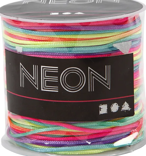 Knyttesnor - Tykkelse 1 MM - Nylon - Neonfarver - 28 M