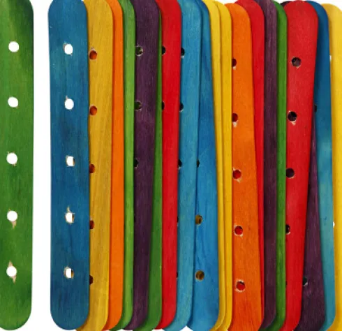 Konstruktionspinde - L 15 CM - B 1,8 CM - Hulstr. 4 MM - Assorterede Farver - 20 Assorterede