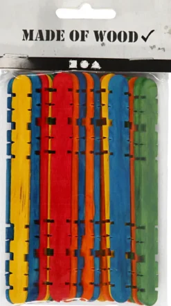 Konstruktionspinde - L 11,4 CM - B 10 MM - Assorterede Farver - 30 Stk