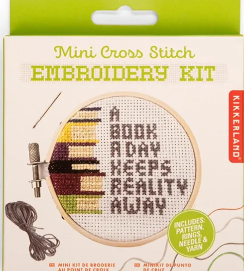 Korssting Broderi Kit - Bøger - Mini - Kikkerland