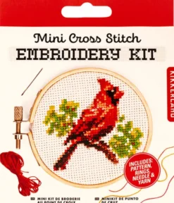 Korssting Broderi Kit - Kardinalfugl - Mini - Kikkerland