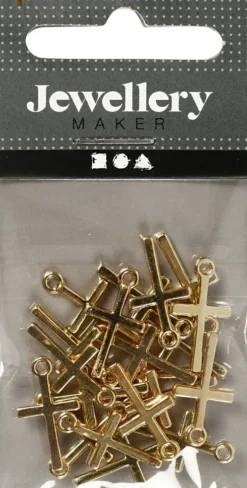 Kors Vedhæng - Str. 10X18 MM - Forgyldt - 20 Stk