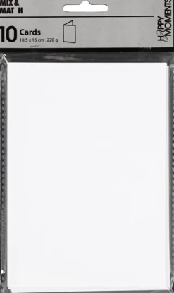 Kort - Kort Str. 10,5X15 CM - 220 G - Hvid - 10 Stk