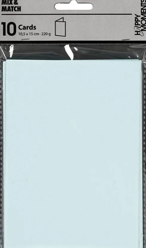 Kort - Kort Str. 10,5X15 CM - 220 G - Lyseblå - 10 Stk