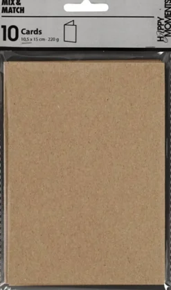 Kort - Kort Str. 10,5X15 CM - 220 G - Natur - 10 Stk