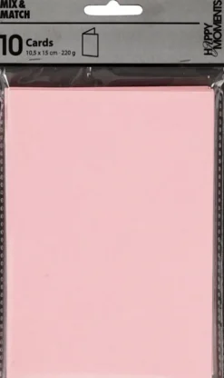 Kort - Kort Str. 10,5X15 CM - 220 G - Rosa - 10 Stk