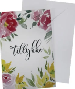 Kort Med Konvolut Blomstertillykke11 X 17 CM - Scanseason