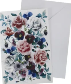 Kort Med Konvolut Blomster11 X 17 CM - Scanseason