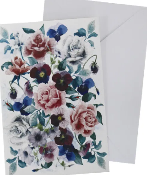 Kort Med Konvolut Blomster11 X 17 CM - Scanseason
