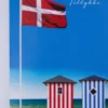 Kort Med Kuvert - 11X17 CM - Badehuse Med Flag - Scanseason