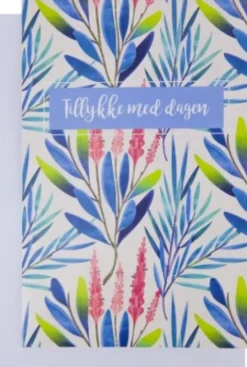 Kort Med Kuvert - 11X17 CM - Blå Blomst - Scanseason