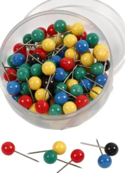 Kortnål - L 17 MM - Ø 6 MM - Assorterede Farver - 100 Assorterede